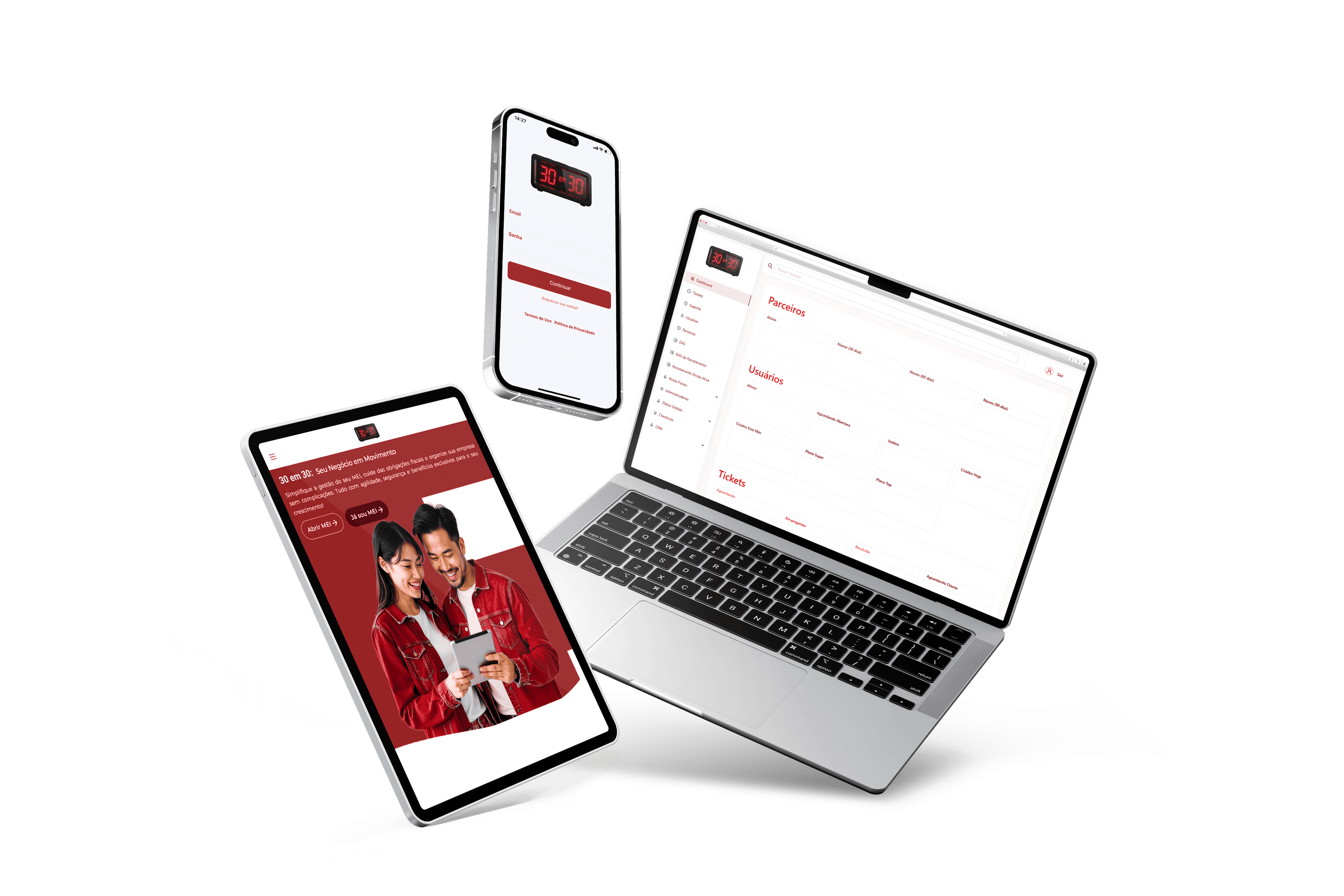 App, plataforma e site do 30 EM 30